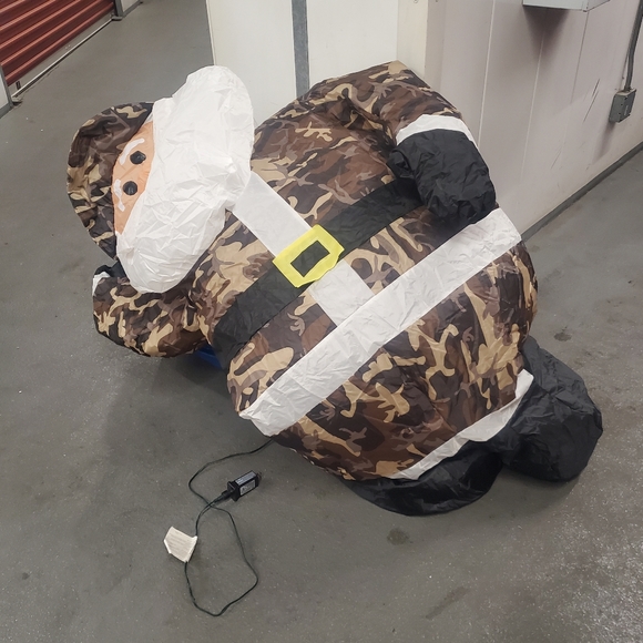 6 FT Camo Santa Claus Christmas Inflatable Camouflage Lighted Military Cap ARMY - Picture 4 of 4